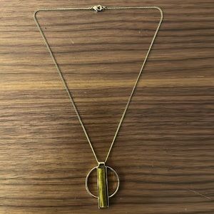 Jenny Bird Pendant Necklace with Brown Stone